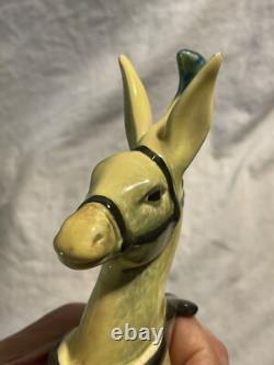 Vintage Frank Engle Studio Pottery Porcelain PAIR Donkey & Cart