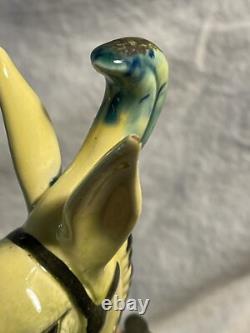 Vintage Frank Engle Studio Pottery Porcelain PAIR Donkey & Cart