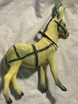 Vintage Frank Engle Studio Pottery Porcelain PAIR Donkey & Cart