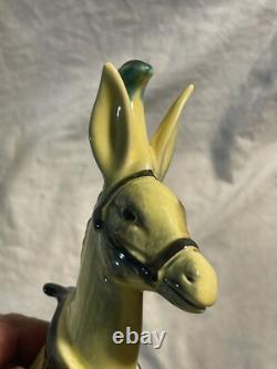 Vintage Frank Engle Studio Pottery Porcelain PAIR Donkey & Cart