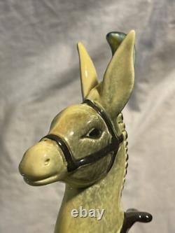 Vintage Frank Engle Studio Pottery Porcelain PAIR Donkey & Cart