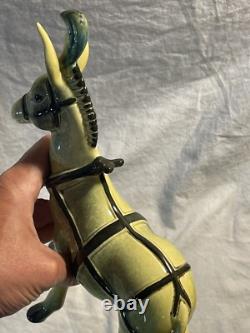 Vintage Frank Engle Studio Pottery Porcelain PAIR Donkey & Cart