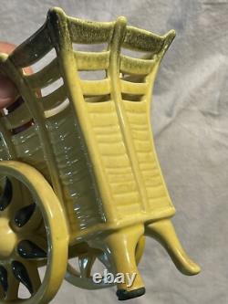 Vintage Frank Engle Studio Pottery Porcelain PAIR Donkey & Cart