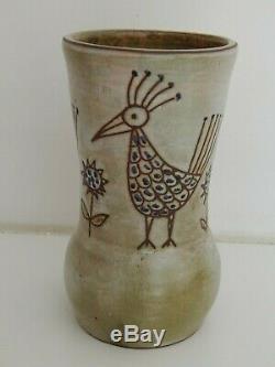 Vintage French Studio pottery vase by Sculptor & Ceramist Olivier Pettit 1960's