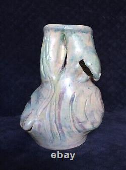 Vintage Funky Abstract Sculptural Faces Studio Art Pottery Vase