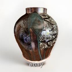 Vintage Gallo de Oro GTO Mex 11 Multi-glazed Urn/vase studio pottery