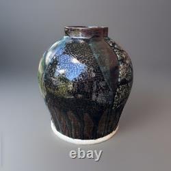 Vintage Gallo de Oro GTO Mex 11 Multi-glazed Urn/vase studio pottery