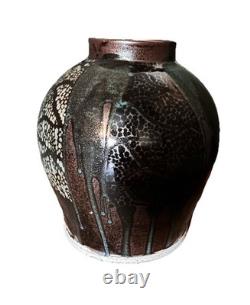Vintage Gallo de Oro GTO Mex 11 Multi-glazed Urn/vase studio pottery