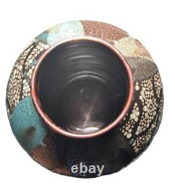 Vintage Gallo de Oro GTO Mex 11 Multi-glazed Urn/vase studio pottery