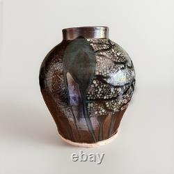 Vintage Gallo de Oro GTO Mex 11 Multi-glazed Urn/vase studio pottery