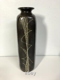 Vintage George H Wilson Vase studio pottery Vase Mcm signed Tall Abstract