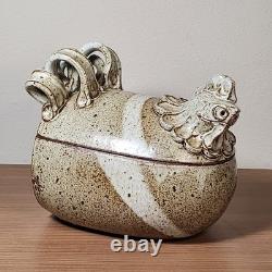 Vintage Ginny & Paul Anthony Studio Pottery Stoneware Ceramic Chicken Tureen