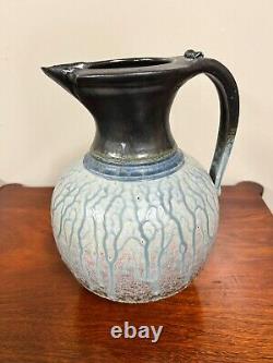 Vintage Glazed Studio Art Pottery Pitcher Signed
