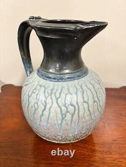 Vintage Glazed Studio Art Pottery Pitcher Signed