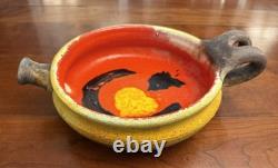 Vintage Gli Etruschi Italian Pottery Bowl Mid Century Modern Orange Yellow MCM