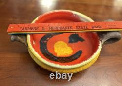 Vintage Gli Etruschi Italian Pottery Bowl Mid Century Modern Orange Yellow MCM