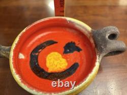 Vintage Gli Etruschi Italian Pottery Bowl Mid Century Modern Orange Yellow MCM