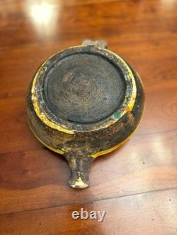 Vintage Gli Etruschi Italian Pottery Bowl Mid Century Modern Orange Yellow MCM