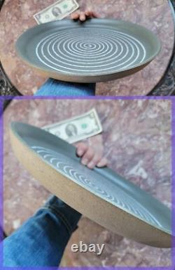 Vintage Gordon MARTZ Studio Pottery Platter/Plate/Shallow Bowl Spiral 12 3/4
