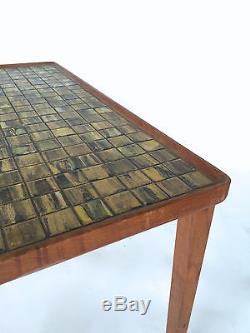 Vintage Gordon Martz Marshall Studios Green Tile Mosaic Table Mid Century Modern