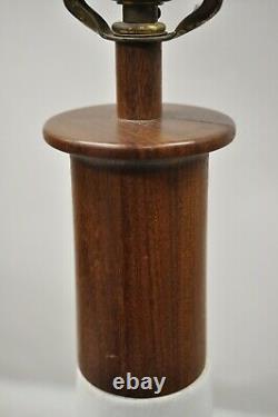 Vintage Gordon Martz for Marshall Studios Tall Ceramic Pottery Teak Table Lamp
