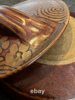 Vintage HARRIET COHEN Art Pottery Stoneware Bowl with Lid MCM Modernist SIGNED