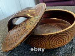 Vintage HARRIET COHEN Art Pottery Stoneware Bowl with Lid MCM Modernist SIGNED