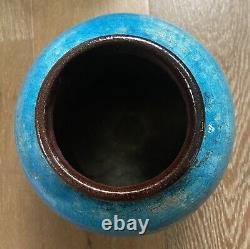 Vintage Hand Crafted Artist Signed Pottery Vase, 8.5 tall x 10 diameter