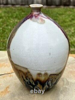 Vintage Hand Crafted Studio Pottery Glazed Bud Vase Vessel Signed Singer 1984