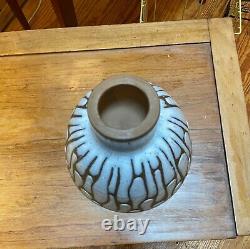 Vintage Hand Thrown Footed Studio Pottery Bowl with Drip Glaze