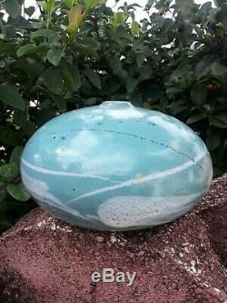 Vintage Hand Thrown Studio Pottery Moon Vase Weed Pot Artist Signed