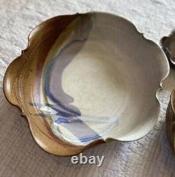 Vintage Hand Thrown Studio Pottery Nesting Bowls, Signed Set Of 3 in Earth Tones