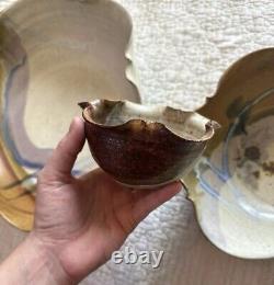 Vintage Hand Thrown Studio Pottery Nesting Bowls, Signed Set Of 3 in Earth Tones