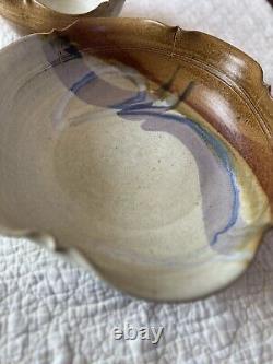 Vintage Hand Thrown Studio Pottery Nesting Bowls, Signed Set Of 3 in Earth Tones
