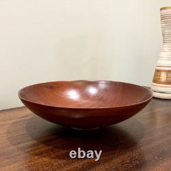 Vintage Hand Turned Wooden Studio Pottery Bowl Centerpiece