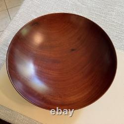Vintage Hand Turned Wooden Studio Pottery Bowl Centerpiece