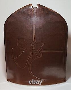 Vintage Handmade Harford Ceramic Studio Pottery Heart Vessel Vase