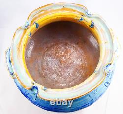 Vintage Handmade Studio Art Earthenware Glazed Stoneware Pottery Bowl Vase Heavy