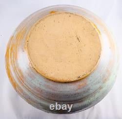 Vintage Handmade Studio Art Earthenware Glazed Stoneware Pottery Bowl Vase Heavy