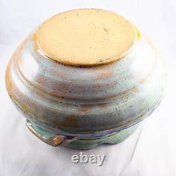 Vintage Handmade Studio Art Earthenware Glazed Stoneware Pottery Bowl Vase Heavy