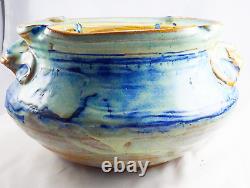 Vintage Handmade Studio Art Earthenware Glazed Stoneware Pottery Bowl Vase Heavy