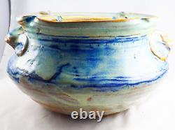 Vintage Handmade Studio Art Earthenware Glazed Stoneware Pottery Bowl Vase Heavy