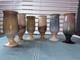 Vintage Handmade Studio Pottery Goblets 6 Piece Assorted Sizes Earth Tone
