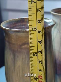 Vintage Handmade Studio Pottery Goblets 6 Piece Assorted Sizes Earth Tone
