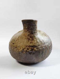 Vintage Handmade Studio Pottery Vase Organic Textured Ceramic Sculpture Signed