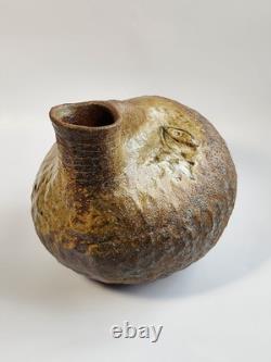 Vintage Handmade Studio Pottery Vase Organic Textured Ceramic Sculpture Signed