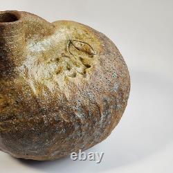 Vintage Handmade Studio Pottery Vase Organic Textured Ceramic Sculpture Signed