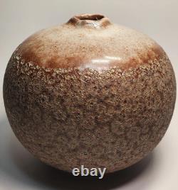 Vintage Handmade Studio Pottery Vase Organic Textured Glaze, Earthy Tones 6