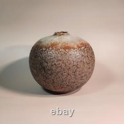 Vintage Handmade Studio Pottery Vase Organic Textured Glaze, Earthy Tones 6