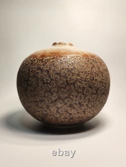 Vintage Handmade Studio Pottery Vase Organic Textured Glaze, Earthy Tones 6